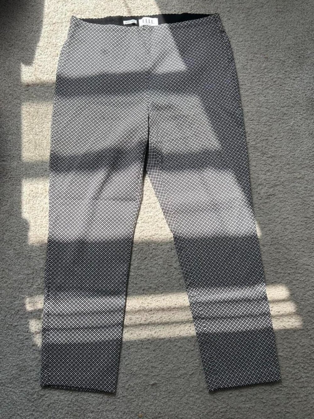 Elle Black and White Skinny Ankle Trousers sz L